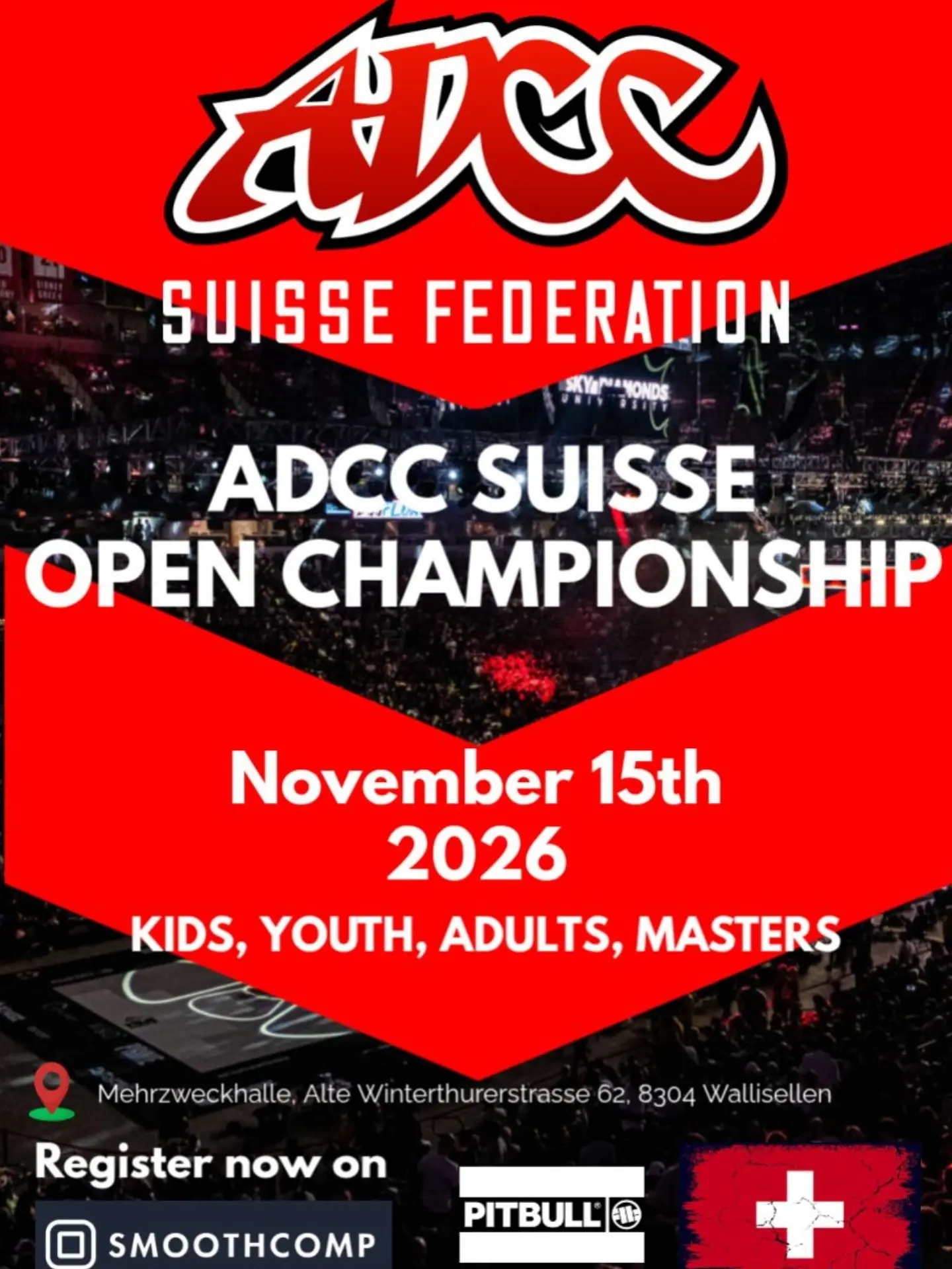 Offizielles Plakat für das ADCC Suisse Open 2026 in Wallisellen